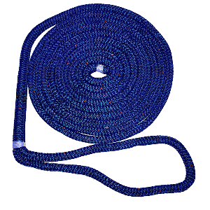 NEW ENGLAND ROPES 1/2" DOUBLE BRAID DOCK LINE, BLUE w/TRACER, 15'