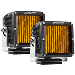 RIGID INDUSTRIES D-XL SAE COMPLIANT FOG LIGHT - BLACK W/YELLOW LIGHT