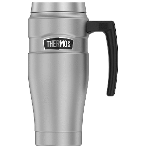THERMOS 16OZ STAINLESS STEEL TRAVEL MUG MATTE STEEL  7 HOURS HOT/18 HRS COLD &#91;CLOSEOUT NON RETURNABLE]