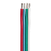 ANCOR FLAT RIBBON BONDED RGB CABLE 18/4 AWG, RED, LIGHT BLUE, GREEN & WHITE, 100'