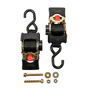 CAMCO RETRACTABLE TIE DOWN STRAPS, 2" WIDTH 5.5' BOLT ON