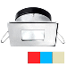 I2SYSTEMS APEIRON A1120 SPRING MOUNT LIGHT, SQUARE/SQUARE, RED, WARM WHITE & BLUE, POLISHED CHROME