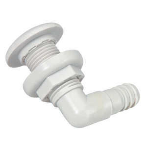 JOHNSON PUMP THRU-HULL CONNECTOR, 3/4", 90-DEG, WHITE