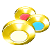 I2SYSTEMS PROFILE P1120 TRI-LIGHT SURFACE LIGHT - RED, WARM WHITE & BLUE - GOLD FINISH
