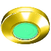 I2SYSTEMS PROFILE P1100 1.5W SURFACE MOUNT LIGHT - GREEN - GOLD FINISH
