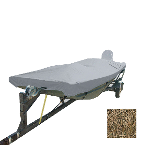 CARVER PERFORMANCE POLY-GUARD STYLED-TO-FIT BOAT COVER f/14.5' OPEN JON BOATS, SHADOW GRASS