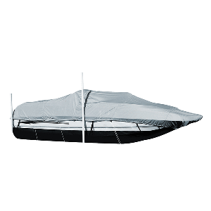 CARVER PERFORMANCE POLY-GUARD STYLED-TO-FIT BOAT COVER f/20.5' STERNDRIVE DECK BOATS w/WALK-THRU WINDSHIELD, GREY