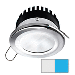 I2SYSTEMS APEIRON A506 6W SPRING MOUNT LIGHT, ROUND, COOL WHITE & BLUE, POLISHED CHROME FINISH