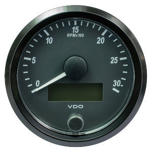 VDO SINGLEVIU 80MM (3-1/8") TACHOMETER - 3000 RPM