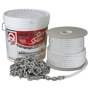 QUICK ANCHOR RODE 25' 8MM CHAIN 200' 9/16" 3 PLAIT ROPE