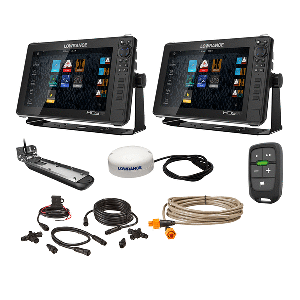 LOWRANCE HDS LIVE BOAT-IN-A-BOX w/2 -12" DISPLAYS, AI 3-IN-1 T/M TRANSDUCER, POINT 1 GPS, LR-1 REMOTE & CABLING