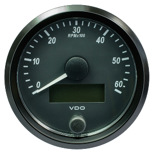 VDO SINGLEVIU 80MM (3-1/8") TACHOMETER - 6000 RPM