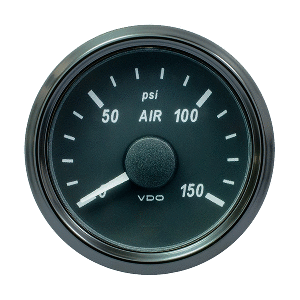 VDO SINGLEVIU 52MM (2-1/16") AIR PRESSURE GAUGE - 150 PSI