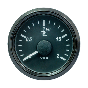 VDO SINGLEVIU 52MM (2-1/16") TURBO PRESSURE GAUGE, 60 PSI, 0-180 OHM