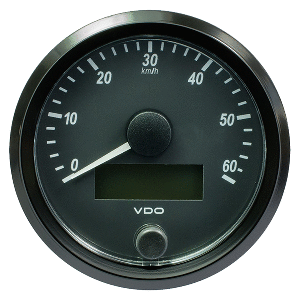 VDP SINGLEVIU 80MM (3-1/8") SPEEDOMETER, 60 KM/H