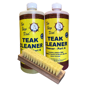 TIP TOP TEAK CLEANER KIT  PART A AND PART B WITH BRUSH 