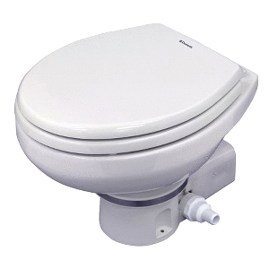 DOMETIC MASTERFLUSH 7160 WHITE ELECTRIC MACERATING TOILET W/ORBIT BASE, RAW WATER