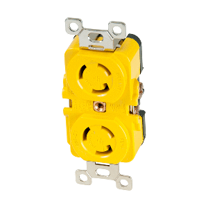 MARINCO LOCKING RECEPTACLE, 15A, 125V, YELLOW