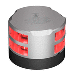 LOPOLIGHT SERIES 200-014, DOUBLE STACKED NAVIGATION LIGHT, 2NM, HORIZONTAL MOUNT, RED, SILVER HOUSING