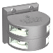 LOPOLIGHT SERIES 301-011, DOUBLE STACKED MASTHEAD LIGHT, 5NM, VERTICAL MOUNT, WHITE, SILVER HOUSING
