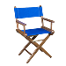 WHITECAP TEAK DIRECTOR'S CHAIR WITH BLUE SEAT COVERS