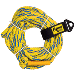 AQUA LEISURE 4-PERSON FLOATING TOW ROPE, 4,100LB TENSILE, YELLOW
