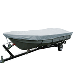 CARVER POLY-FLEX II WIDE SERIES STYLED-TO-FIT BOAT COVER f/12.5' V-HULL FISHING BOATS WITHOUT MOTOR, GREY
