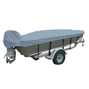 CARVER POLY-FLEX II WIDE SERIES STYLED-TO-FIT BOAT COVER F/17.5' V-HULL FISHING BOATS - GREY