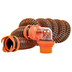 CAMCO RHINOEXTREME 15' SEWER HOSE KIT W/ SWIVEL FITTING 4 IN 1 ELBOW CAPS