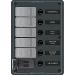 BLUE SEA 8121 - 5 POSITION CONTURA SWITCH PANEL W/DUAL USB CHARGERS - 12/24V DC - BLACK