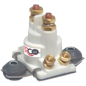 ARCO MARINE OUTBOARD SOLENOID W/FLAT ISOLATED BASE & WHITE HOUSING