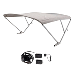 SURESHADE BATTERY POWERED BIMINI - CLEAR ANODIZED FRAME & GREY FABRIC