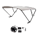 SURESHADE BATTERY POWERED BIMINI - BLACK ANODIZED FRAME & GREY FABRIC