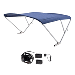 SURESHADE BATTERY POWERED BIMINI - CLEAR ANODIZED FRAME & NAVY FABRIC