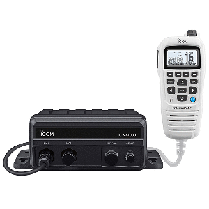 ICOM M410BB GW 11 BLACK BOX VHF W/WHITE COMMAND MIC & 2 COMMAND MIC PORTS