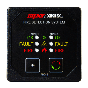 FIREBOY-XINTEX TWO ZONE DETECTION & ALARM PANEL, 2-5/8" DISPLAY, 12/24V DC