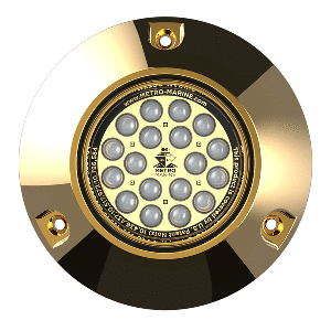 METRO MARINE HIGH-OUTPUT SUBMERSIBLE UNDERWATER LIGHT W/INTELLIGENT MONOCHROMATIC LED'S, BLUE, 45-DEG BEAM