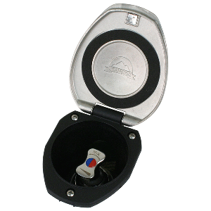 SCANDVIK RECESSED T-HANDLE MIXING VALVE, SS W/BLACK CUP