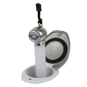 SCANDVIK WHITE & SS RECESSED TRANSOM SHOWER HANDLE/HOSE, VERTICAL/HORIZONTAL MOUNT, 6' HOSE