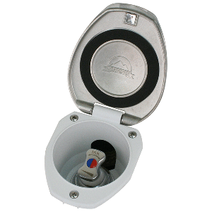SCANDVIK RECESSED T-HANDLE MIXING VALVE, SS W/WHITE CUP