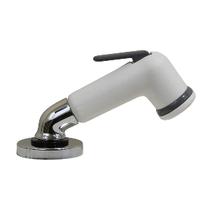 SCANDVIK ELBOW SPRAYER, HANDLE PULL OUT, WHITE W/6' HOSE