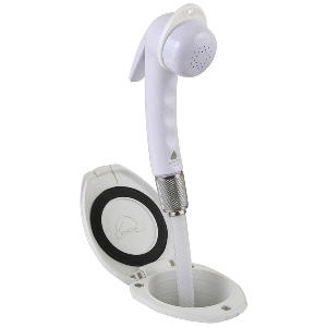 SCANDVIK RECESSED SHOWER W/6' WHITE HOSE, EURO TRIGGER SPRAYER