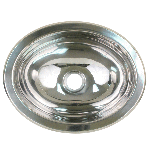 SCANDVIK POLISHED SS OVAL SINK, 13.25" X 10.5"