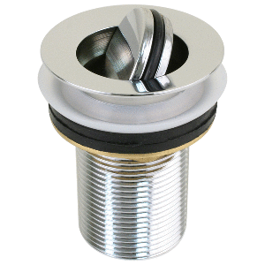 SCANDVIK SINK DRAIN W/FLIP STOPPER, CHROME PLATED BRASS