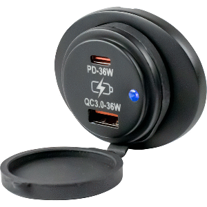 SEA DOG OVAL SURFACE MOUNT USB 3.0 & USB-C POWER SOCKET
