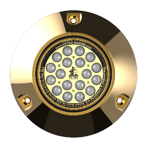 METRO MARINE HIGH-OUTPUT SUBMERSIBLE UNDERWATER LIGHT W/INTELLIGENT MONOCHROMATIC LED'S, GREEN, 45-DEG BEAM