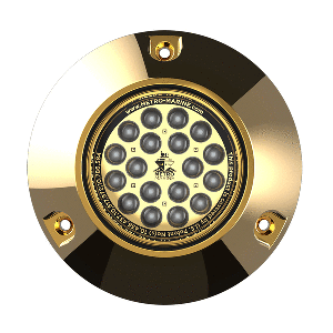METRO MARINE HIGH-OUTPUT SUBMERSIBLE UNDERWATER LIGHT W/INTELLIGENT MONOCHROMATIC LED'S, GREEN, 90-DEG BEAM
