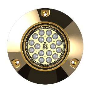 METRO MARINE HIGH-OUTPUT SUBMERSIBLE UNDERWATER LIGHT W/INTELLIGENT MONOCHROMATIC LED'S, AQUA, 45-DEG BEAM