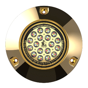 METRO MARINE HIGH-OUTPUT SUBMERSIBLE UNDERWATER LIGHT W/INTELLIGENT FULL SPECTRUM LED'S, RGBW, 90-DEG BEAM