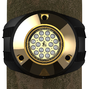 METRO MARINE HIGH-OUTPUT PILING MOUNT UNDERWATER LIGHT W/INTELLIGENT MONOCHROMATIC LED'S, BLUE, 45-DEG BEAM